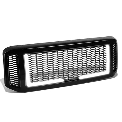 PARRILLA GRILLE - 05-07 FORD F-250, F-350, F-450, F-550 / 2005 FORD EXCURSION - HONEYCOMB MESH - W/ LED DRL LIGHT - LED'S REQUIRE WIRING INTO EXISTING LIGHTING - BLACK