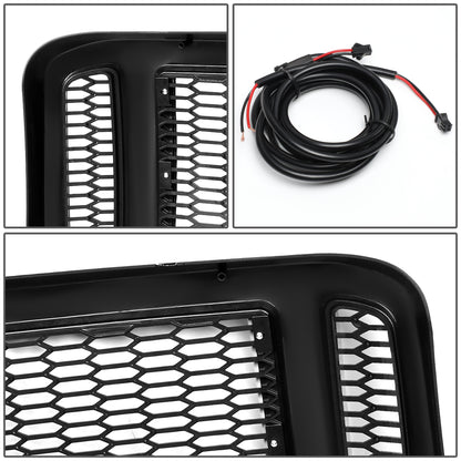 PARRILLA GRILLE - 05-07 FORD F-250, F-350, F-450, F-550 / 2005 FORD EXCURSION - HONEYCOMB MESH - W/ LED DRL LIGHT - LED'S REQUIRE WIRING INTO EXISTING LIGHTING - BLACK