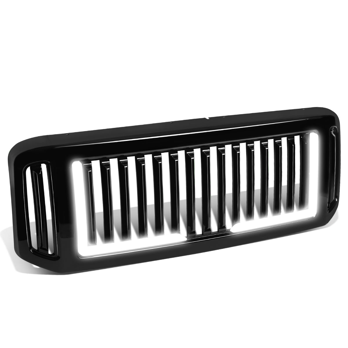 PARRILLA GRILLE - 05-07 FORD F-250, F-350, F-450, F-550 / 2005 FORD EXCURSION - VERTICAL FENCE STYLE - W/ LED DRL LIGHT - LED'S REQUIRE WIRING INTO EXISTING LIGHTING - BLACK