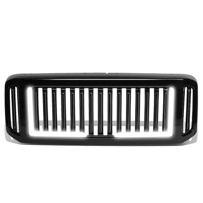PARRILLA GRILLE - 05-07 FORD F-250, F-350, F-450, F-550 / 2005 FORD EXCURSION - VERTICAL FENCE STYLE - W/ LED DRL LIGHT - LED'S REQUIRE WIRING INTO EXISTING LIGHTING - BLACK