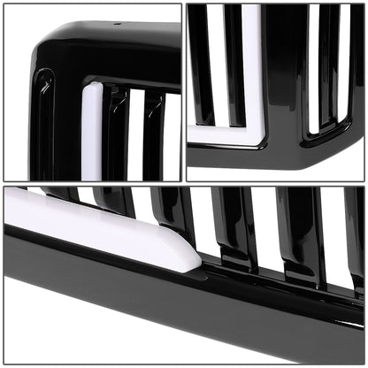 PARRILLA GRILLE - 05-07 FORD F-250, F-350, F-450, F-550 / 2005 FORD EXCURSION - VERTICAL FENCE STYLE - W/ LED DRL LIGHT - LED'S REQUIRE WIRING INTO EXISTING LIGHTING - BLACK