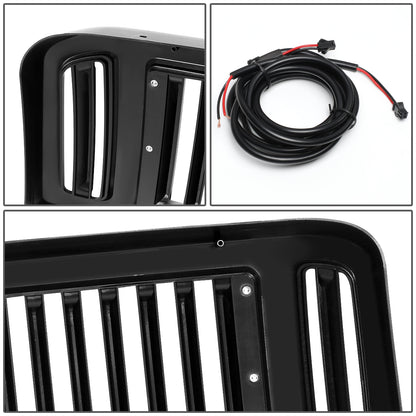 PARRILLA GRILLE - 05-07 FORD F-250, F-350, F-450, F-550 / 2005 FORD EXCURSION - VERTICAL FENCE STYLE - W/ LED DRL LIGHT - LED'S REQUIRE WIRING INTO EXISTING LIGHTING - BLACK