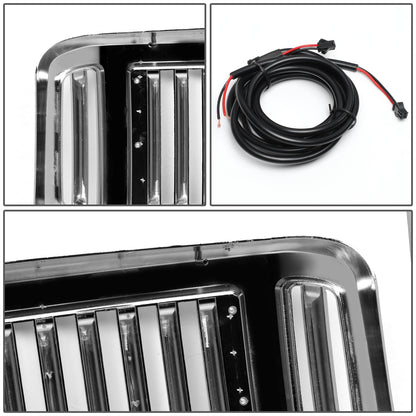 PARRILLA GRILLE - 05-07 FORD F-250, F-350, F-450, F-550 / 2005 FORD EXCURSION - VERTICAL FENCE STYLE - W/ LED DRL LIGHT - LED'S REQUIRE WIRING INTO EXISTING LIGHTING - CHROME