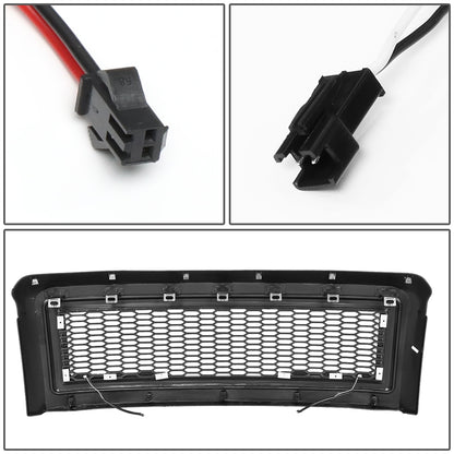 PARRILLA GRILLE - 08-10 FORD F-250, F-350, F-450, F-550 - HONEYCOMB MESH - W/ LED DRL LIGHT - LED'S REQUIRE WIRING INTO EXISTING LIGHTING - BLACK