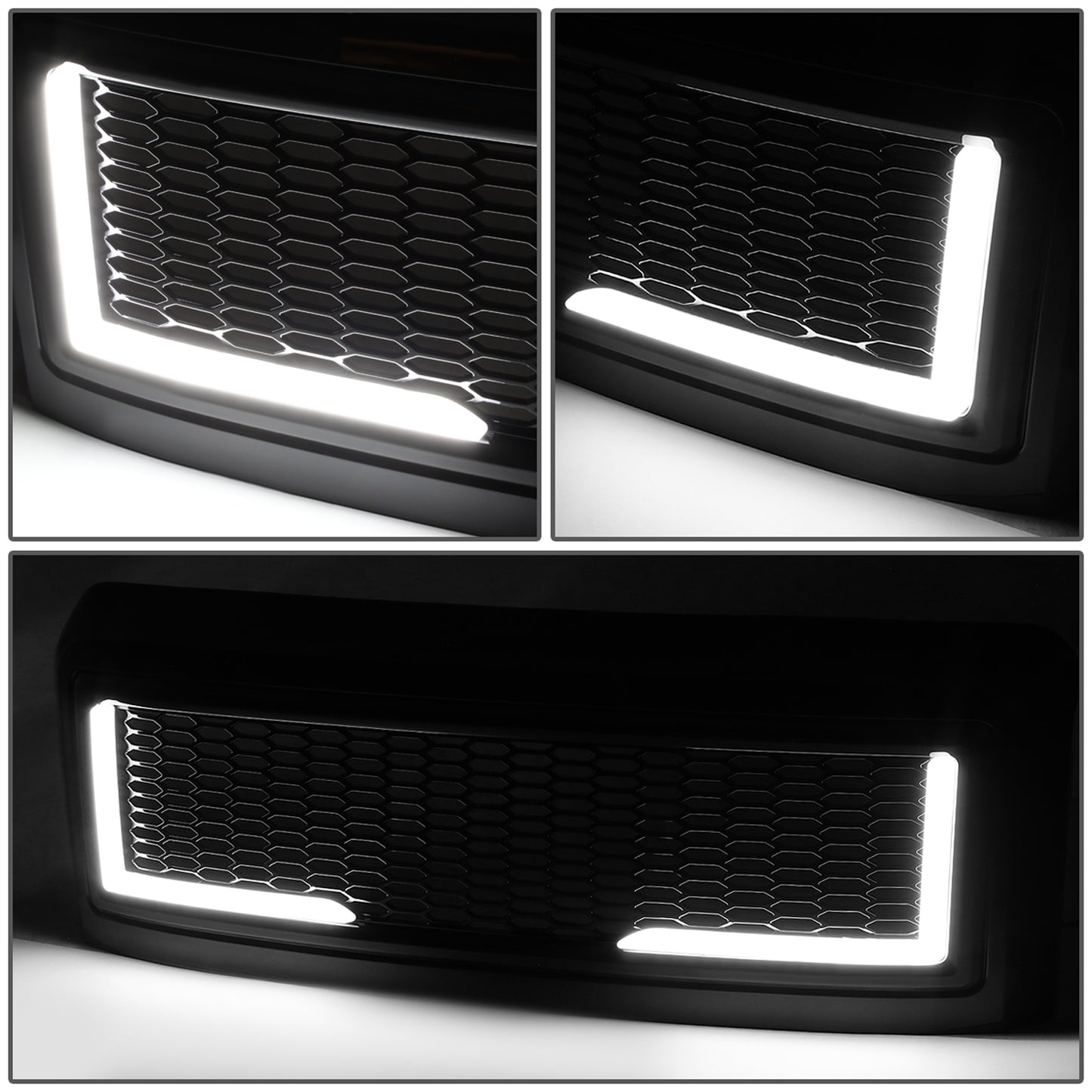 PARRILLA GRILLE - 08-10 FORD F-250, F-350, F-450, F-550 - HONEYCOMB MESH - W/ LED DRL LIGHT - LED'S REQUIRE WIRING INTO EXISTING LIGHTING - BLACK