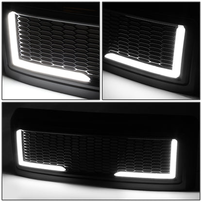 PARRILLA GRILLE - 08-10 FORD F-250, F-350, F-450, F-550 - HONEYCOMB MESH - W/ LED DRL LIGHT - LED'S REQUIRE WIRING INTO EXISTING LIGHTING - BLACK