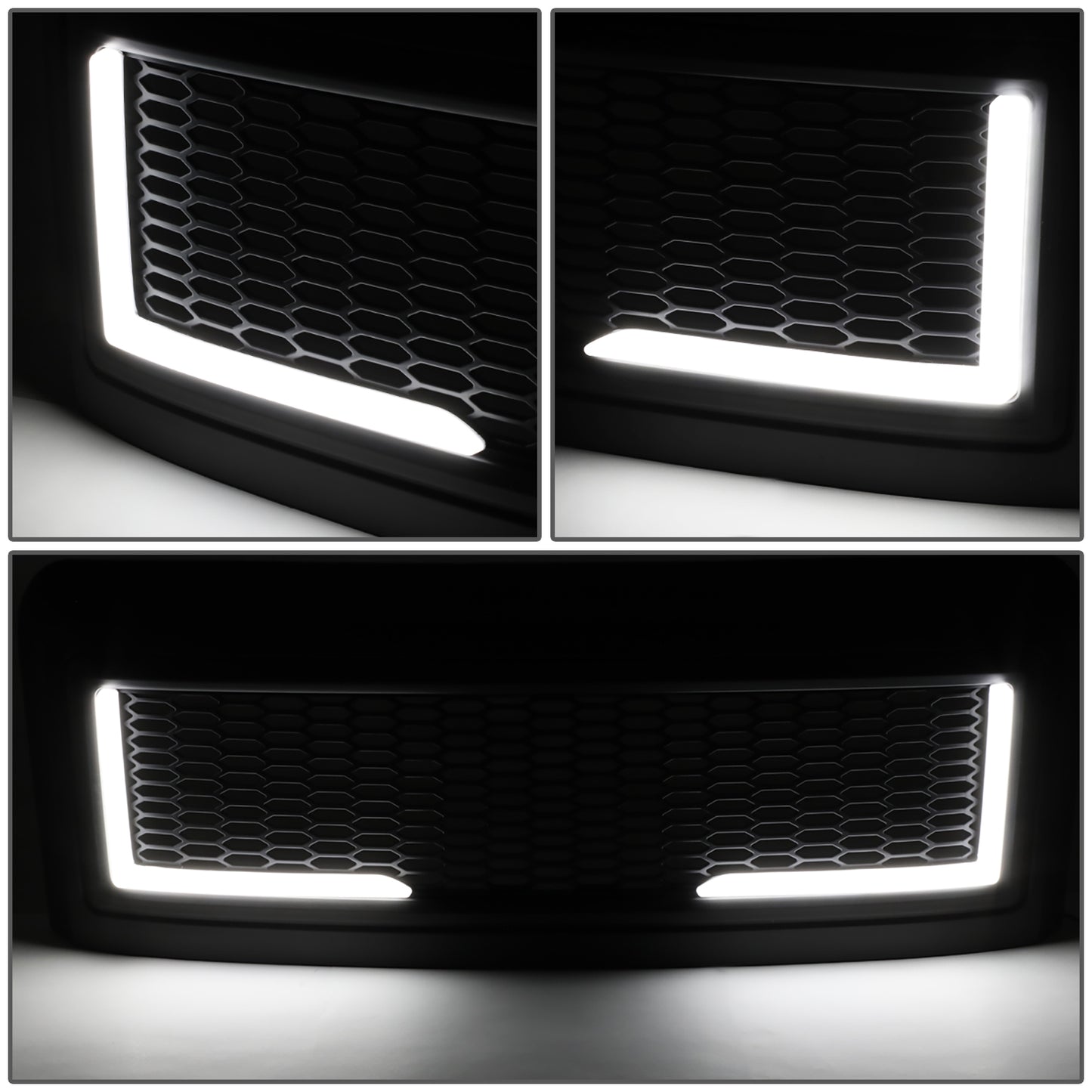 PARRILLA GRILLE - 08-10 FORD F-250, F-350, F-450, F-550 - HONEYCOMB MESH - W/ LED DRL LIGHT - LED'S REQUIRE WIRING INTO EXISTING LIGHTING - MATTE BLACK