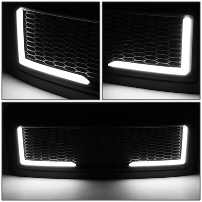 PARRILLA GRILLE - 08-10 FORD F-250, F-350, F-450, F-550 - HONEYCOMB MESH - W/ LED DRL LIGHT - LED'S REQUIRE WIRING INTO EXISTING LIGHTING - MATTE BLACK
