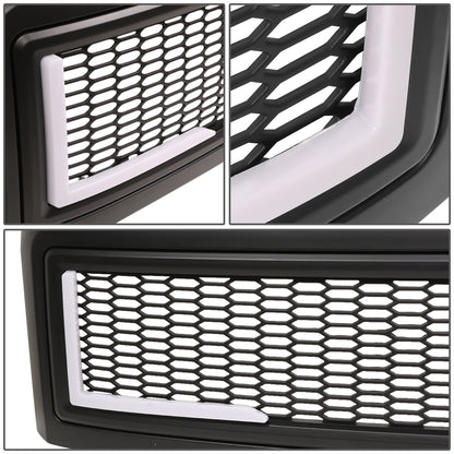 PARRILLA GRILLE - 08-10 FORD F-250, F-350, F-450, F-550 - HONEYCOMB MESH - W/ LED DRL LIGHT - LED'S REQUIRE WIRING INTO EXISTING LIGHTING - MATTE BLACK