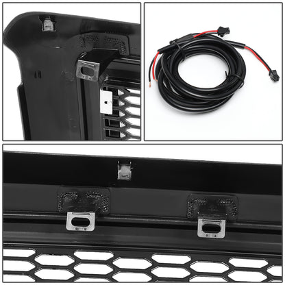 PARRILLA GRILLE - 08-10 FORD F-250, F-350, F-450, F-550 - HONEYCOMB MESH - W/ LED DRL LIGHT - LED'S REQUIRE WIRING INTO EXISTING LIGHTING - MATTE BLACK