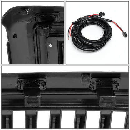 PARRILLA GRILLE - 08-10 FORD F-250, F-350, F-450, F-550 - VERTICAL FENCE STYLE - W/ LED DRL LIGHT - LED'S REQUIRE WIRING INTO EXISTING LIGHTING - BLACK