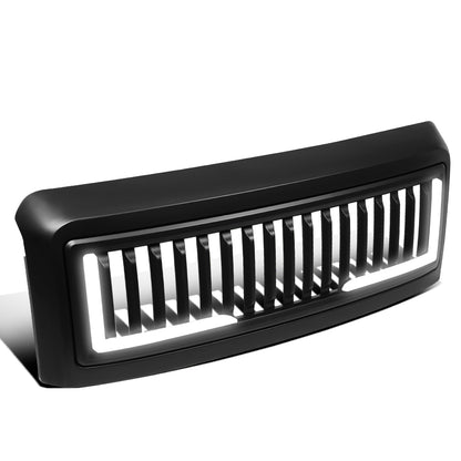 PARRILLA GRILLE - 08-10 FORD F-250, F-350, F-450, F-550 - VERTICAL FENCE STYLE - W/ LED DRL LIGHT - LED'S REQUIRE WIRING INTO EXISTING LIGHTING - MATTE BLACK