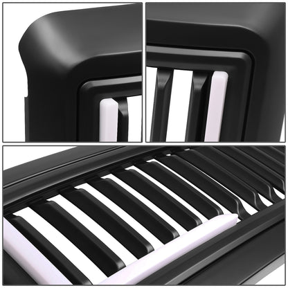 PARRILLA GRILLE - 08-10 FORD F-250, F-350, F-450, F-550 - VERTICAL FENCE STYLE - W/ LED DRL LIGHT - LED'S REQUIRE WIRING INTO EXISTING LIGHTING - MATTE BLACK