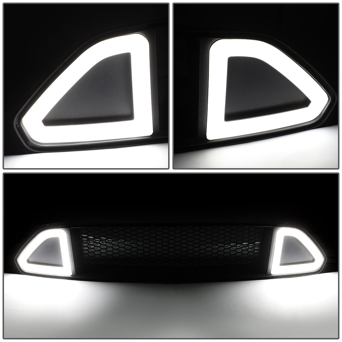 PARRILLA GRILLE - 15-17 FORD MUSTANG - HONEYCOMB MESH - W/ LED DRL LIGHT - BLACK