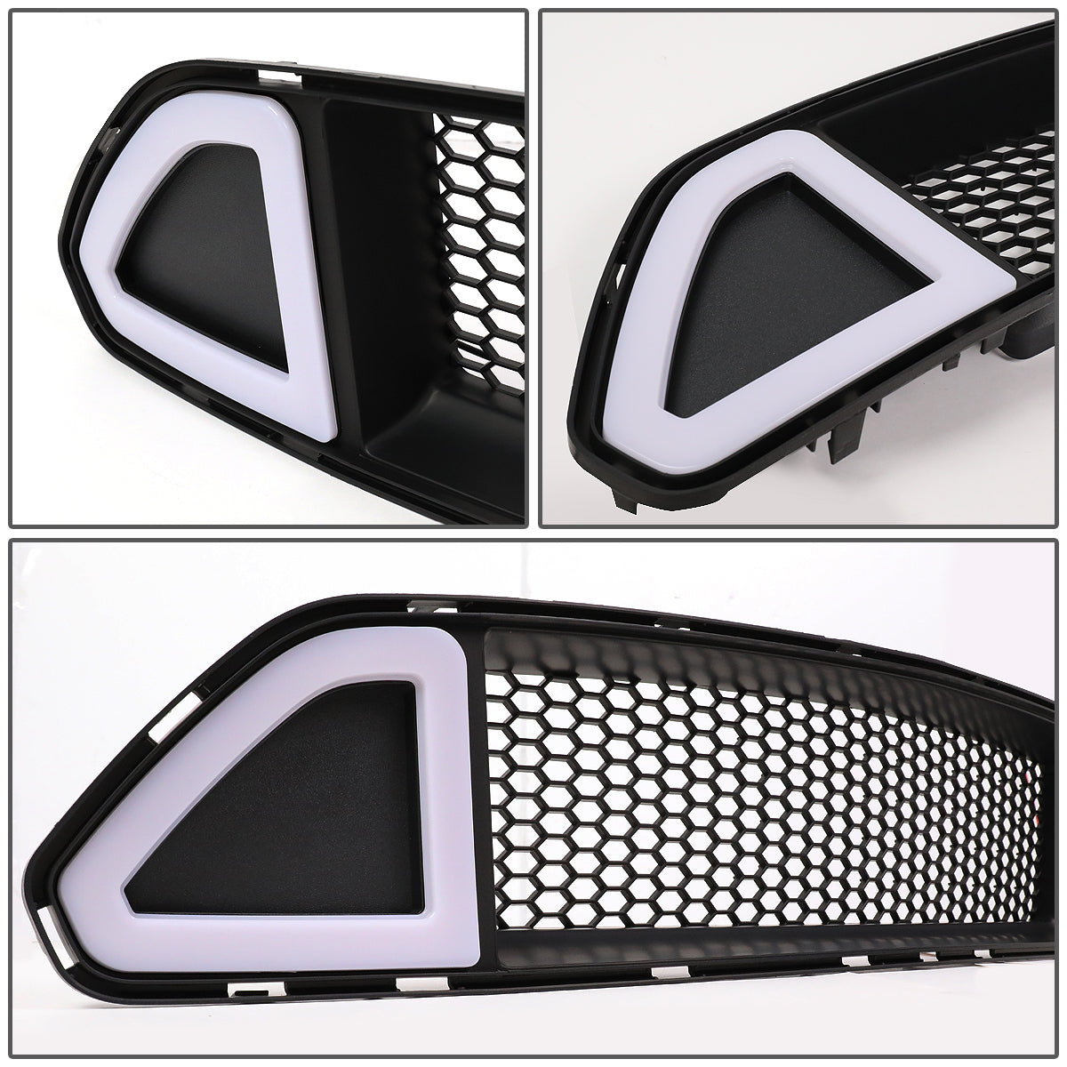 PARRILLA GRILLE - 15-17 FORD MUSTANG - HONEYCOMB MESH - W/ LED DRL LIGHT - BLACK