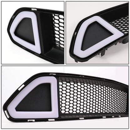 PARRILLA GRILLE - 15-17 FORD MUSTANG - HONEYCOMB MESH - W/ LED DRL LIGHT - BLACK