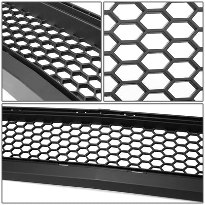 PARRILLA FRONT LOWER GRILLE - 15-17 FORD MUSTANG - HONEYCOMB MESH - W/ LED DRL LIGHT - BLACK