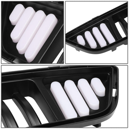 PARRILLA FRONT LOWER GRILLE - 15-17 FORD MUSTANG - VERTICAL FENCE STYLE - W/ LED DRL LIGHT - BLACK
