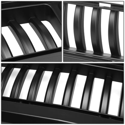 PARRILLA FRONT LOWER GRILLE - 15-17 FORD MUSTANG - VERTICAL FENCE STYLE - W/ LED DRL LIGHT - BLACK