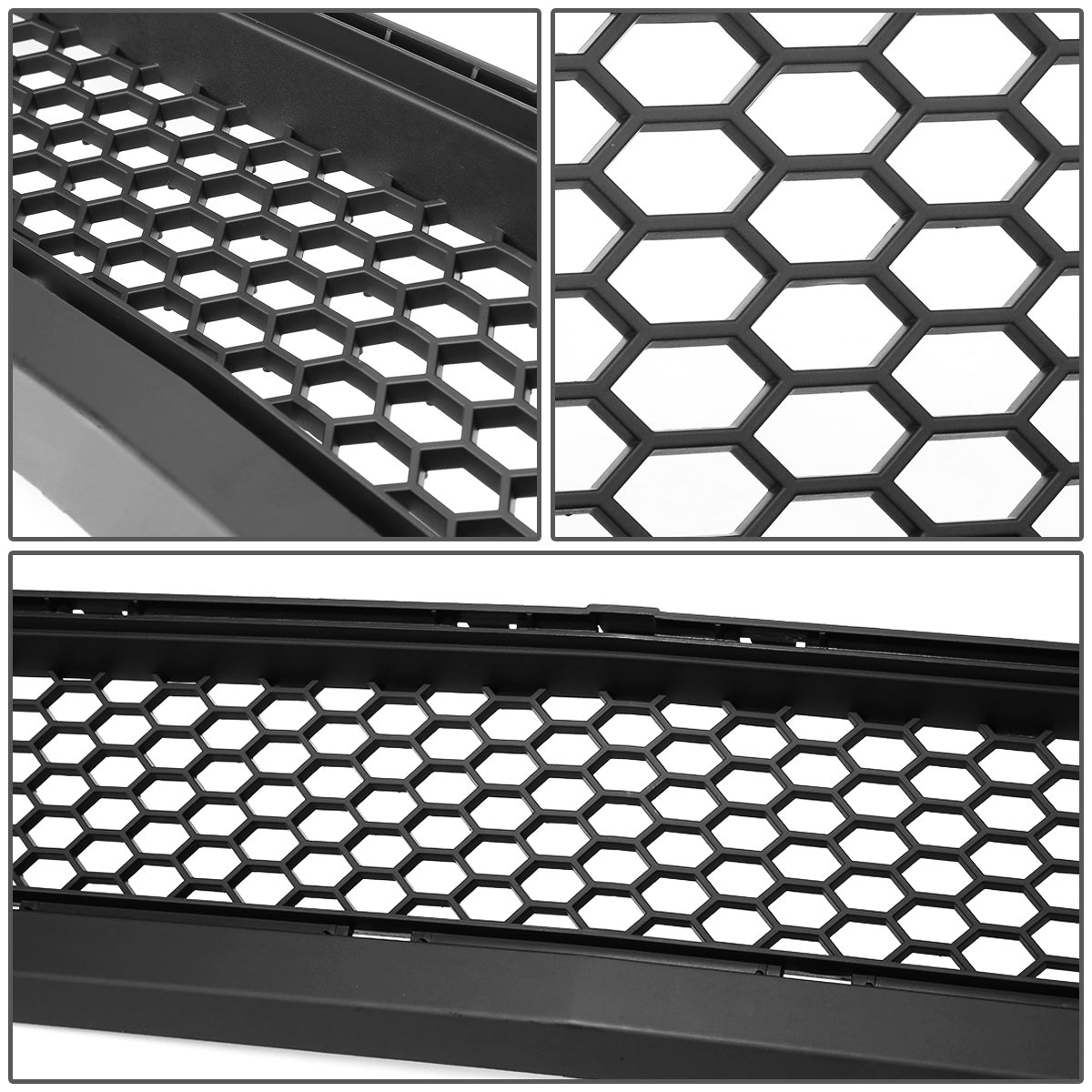 PARRILLA FRONT LOWER GRILLE - 15-17 FORD MUSTANG - HONEYCOMB MESH - W/ LED DRL LIGHT - TRIANGLE LED - BLACK