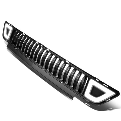 PARRILLA FRONT LOWER GRILLE - 15-17 FORD MUSTANG - VERTICAL FENCE STYLE - W/ LED DRL LIGHT - TRIANGLE LED - BLACK
