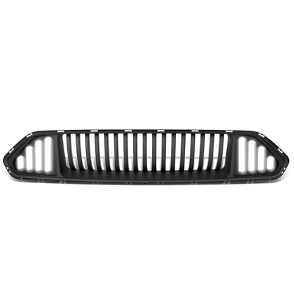 PARRILLA FRONT UPPER GRILLE - 18-20 FORD MUSTANG - VERTICAL FENCE STYLE - W/ LED DRL LIGHT - BLACK