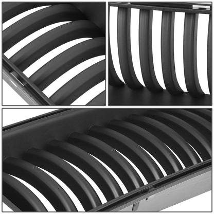 PARRILLA FRONT UPPER GRILLE - 18-20 FORD MUSTANG - VERTICAL FENCE STYLE - W/ LED DRL LIGHT - BLACK