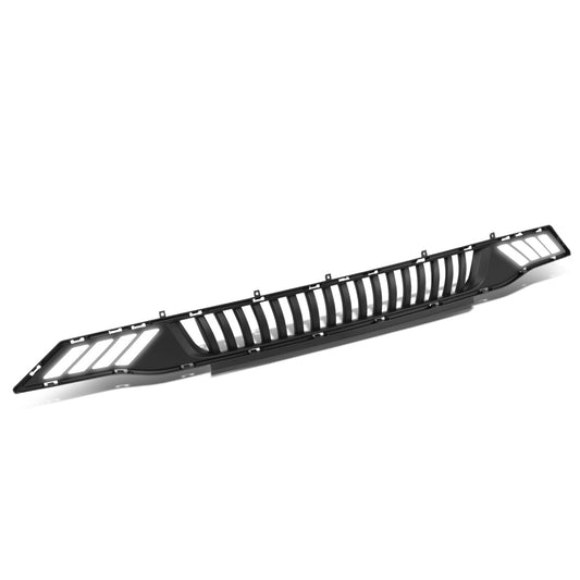 PARRILLA FRONT LOWER GRILLE - 18-19 FORD MUSTANG - VERTICAL FENCE STYLE - W/ LED DRL LIGHT - BLACK