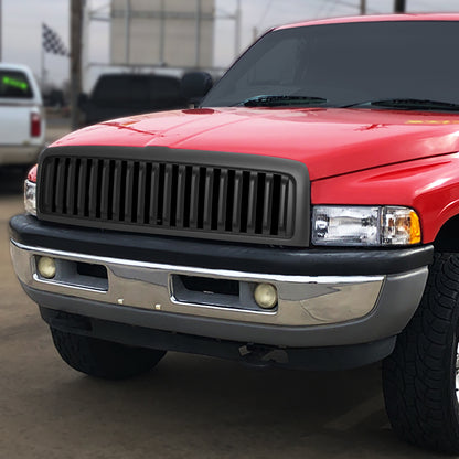 PARRILLA GRILLE - 94-01 DODGE RAM 1500 / 94-02 DODGE RAM 2500, 3500 - VERTICAL FENCE STYLE - MATTE BLACK