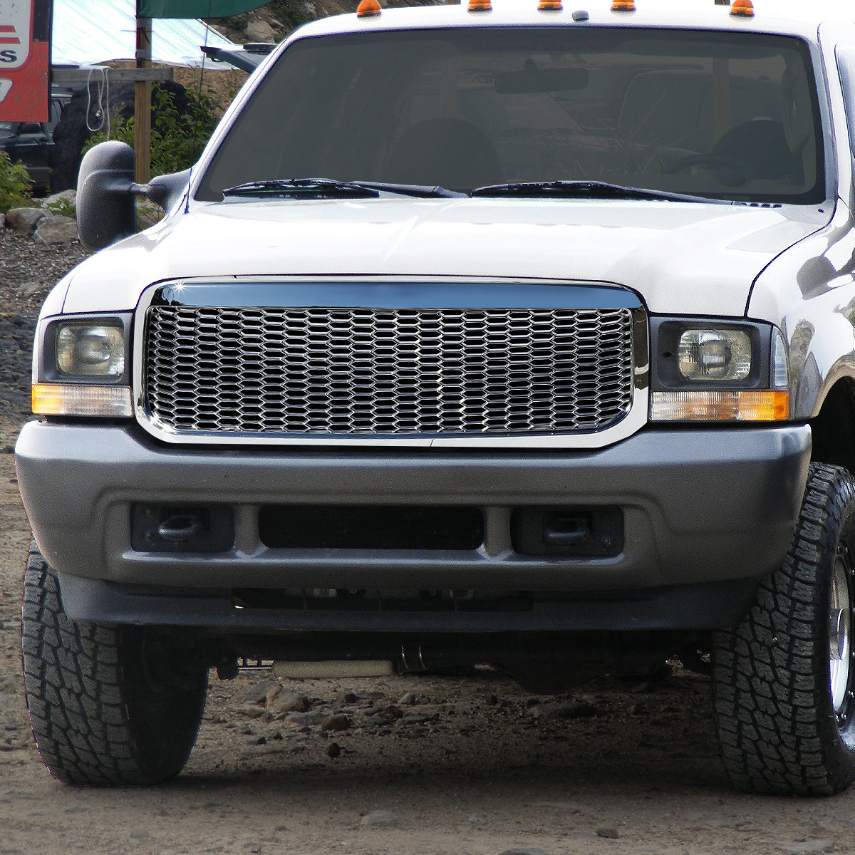 PARRILLA GRILLE - 99-04 FORD F-250, F-350, F-450, F-550 - HONEYCOMB MESH - CHROME