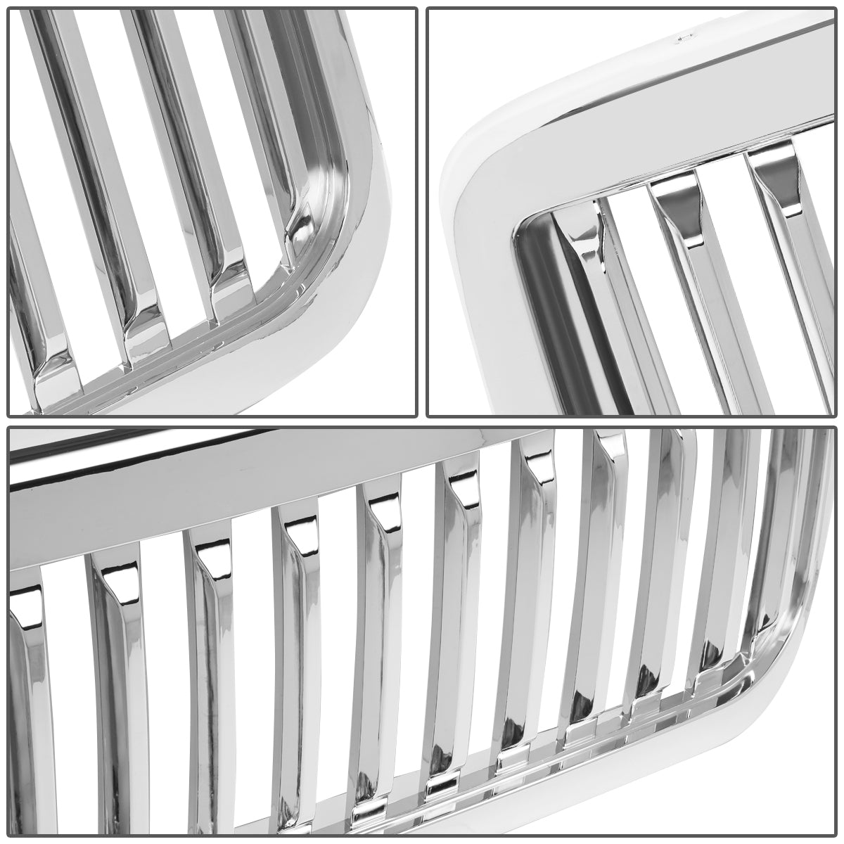 PARRILLA GRILLE - 99-04 FORD F-250, F-350, F-450, F-550 - VERTICAL FENCE STYLE - CHROME