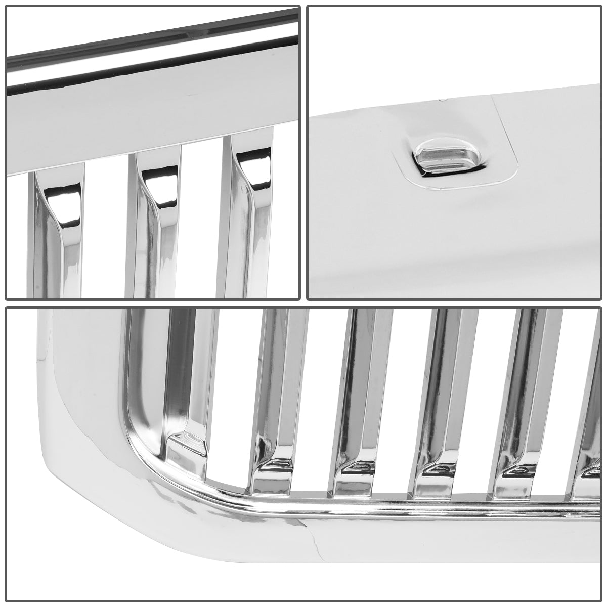 PARRILLA GRILLE - 99-04 FORD F-250, F-350, F-450, F-550 - VERTICAL FENCE STYLE - CHROME