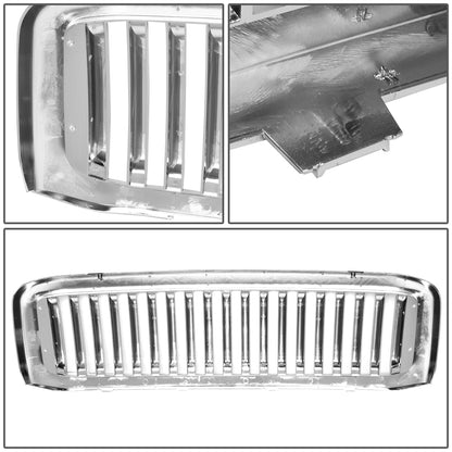 PARRILLA GRILLE - 99-04 FORD F-250, F-350, F-450, F-550 - VERTICAL FENCE STYLE - CHROME