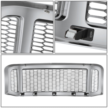 PARRILLA GRILLE - 05-07 FORD F-250, F-350, F-450, F-550 / 2005 FORD EXCURSION - HONEYCOMB MESH - CHROME