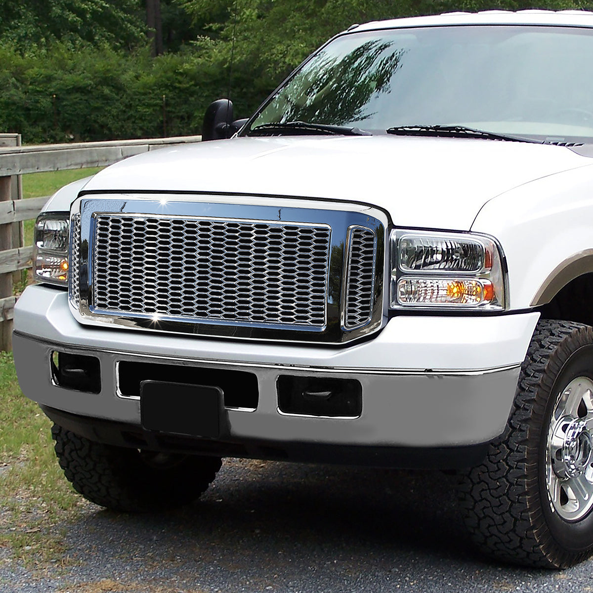 PARRILLA GRILLE - 05-07 FORD F-250, F-350, F-450, F-550 / 2005 FORD EXCURSION - HONEYCOMB MESH - CHROME