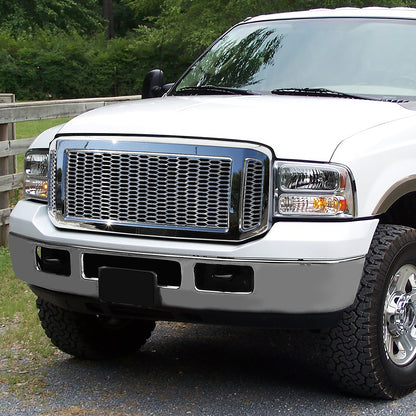 PARRILLA GRILLE - 05-07 FORD F-250, F-350, F-450, F-550 / 2005 FORD EXCURSION - HONEYCOMB MESH - CHROME