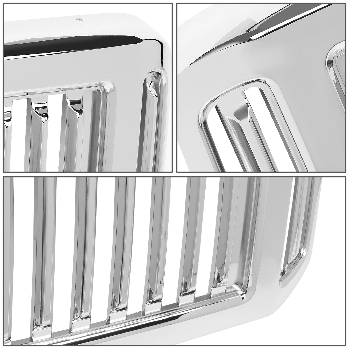 PARRILLA GRILLE - 05-07 FORD F-250, F-350, F-450, F-550 / 2005 FORD EXCUUSION - VERTICAL FENCE STYLE - CHROME