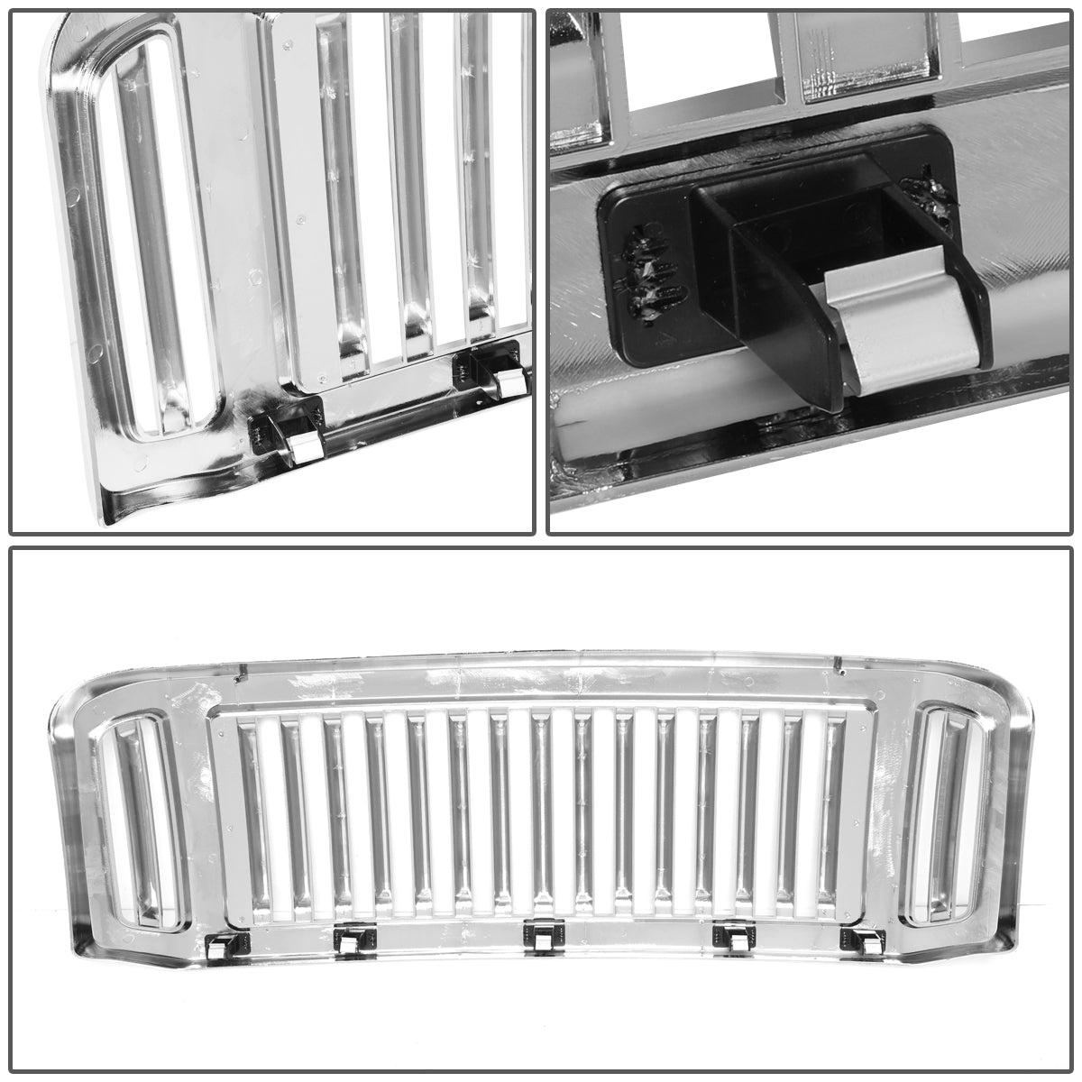 PARRILLA GRILLE - 05-07 FORD F-250, F-350, F-450, F-550 / 2005 FORD EXCUUSION - VERTICAL FENCE STYLE - CHROME