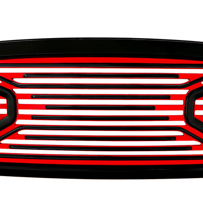 PARRILLA GRILLE - 09-12 DODGE RAM 1500 - SHUTTER STYLE - BLACK / RED