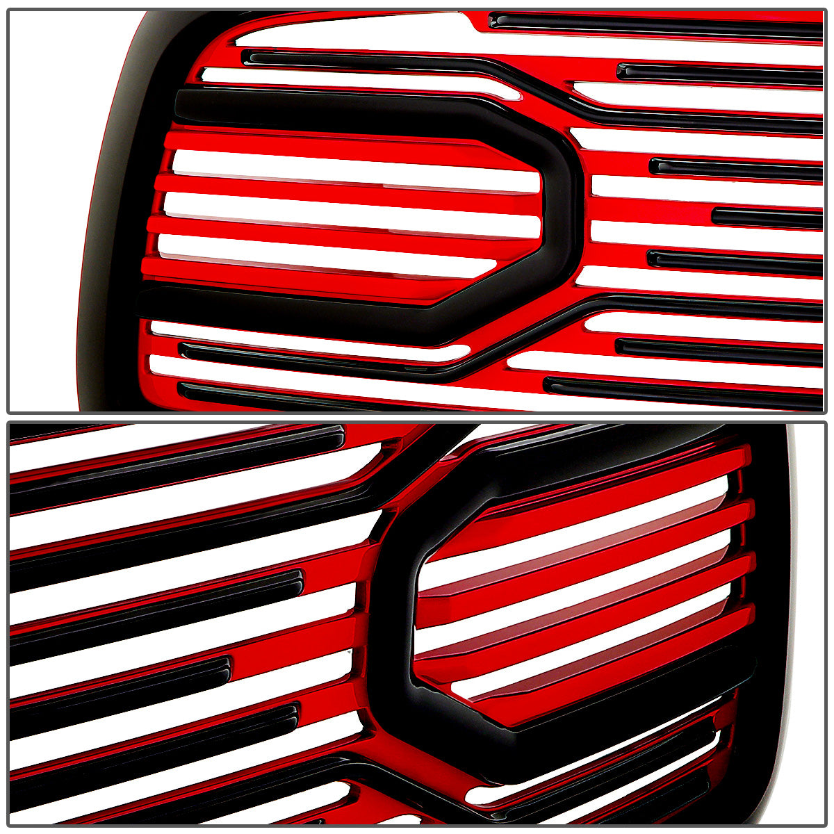 PARRILLA GRILLE - 09-12 DODGE RAM 1500 - SHUTTER STYLE - BLACK / RED