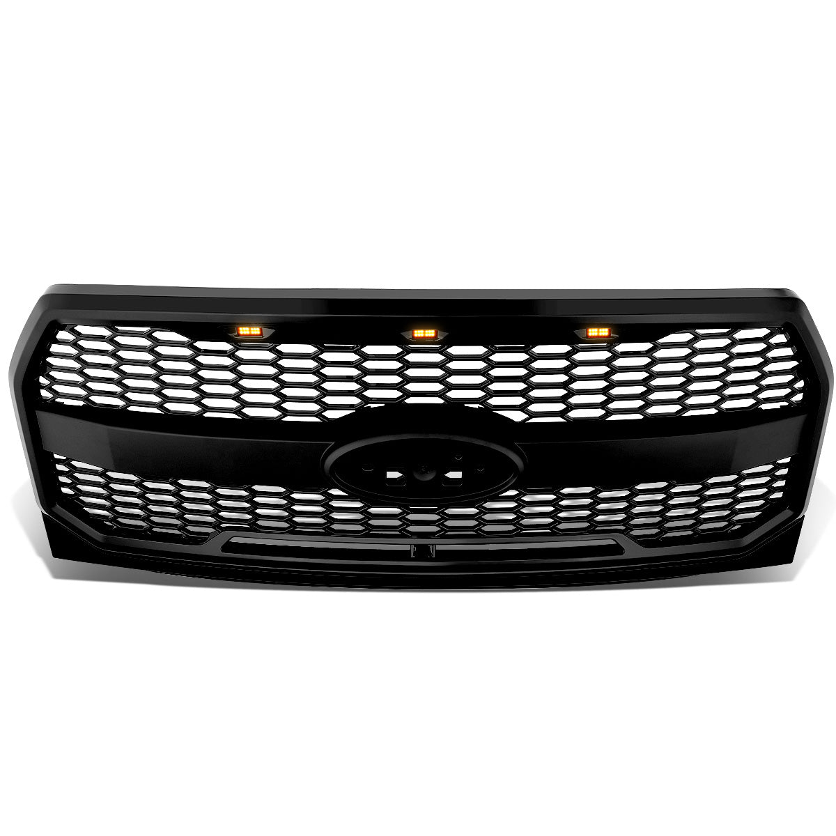 PARRILLA GRILLE - 15-17 FORD F-150 - HONEYCOMB MESH - W/ LED LIGHTS - MATTE BLACK