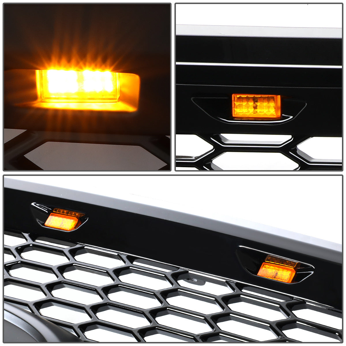 PARRILLA GRILLE - 15-17 FORD F-150 - HONEYCOMB MESH - W/ LED LIGHTS - MATTE BLACK