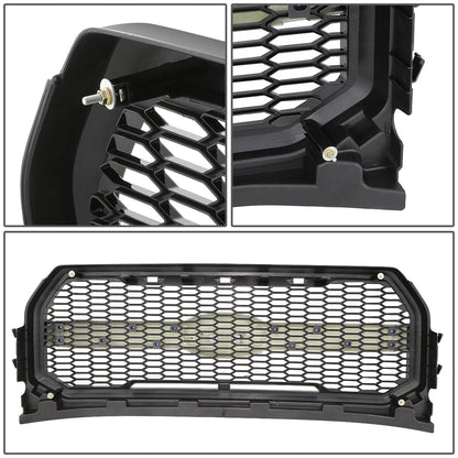 PARRILLA GRILLE - 15-17 FORD F-150 - HONEYCOMB MESH - W/ LED LIGHTS - MATTE BLACK