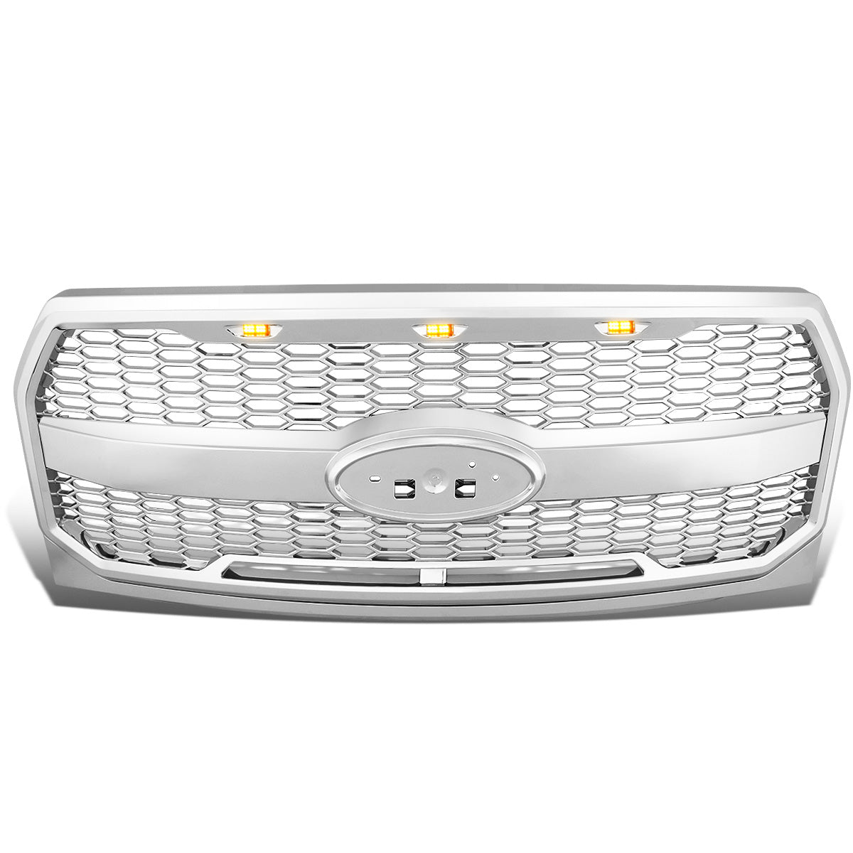 PARRILLA GRILLE - 15-17 FORD F-150 - HONEYCOMB MESH - W/ LED LIGHTS - CHROME