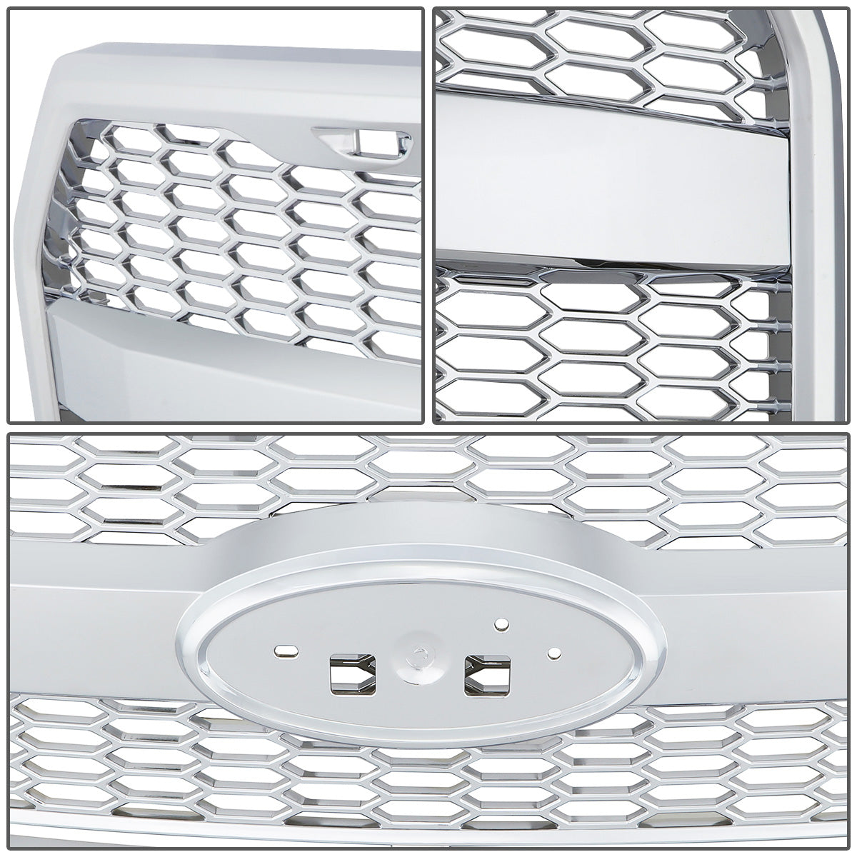 PARRILLA GRILLE - 15-17 FORD F-150 - HONEYCOMB MESH - W/ LED LIGHTS - CHROME