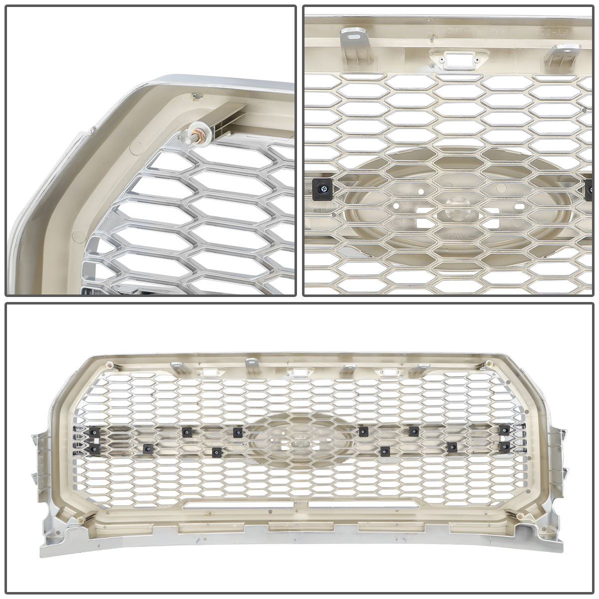 PARRILLA GRILLE - 15-17 FORD F-150 - HONEYCOMB MESH - W/ LED LIGHTS - CHROME