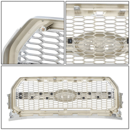 PARRILLA GRILLE - 15-17 FORD F-150 - HONEYCOMB MESH - W/ LED LIGHTS - CHROME