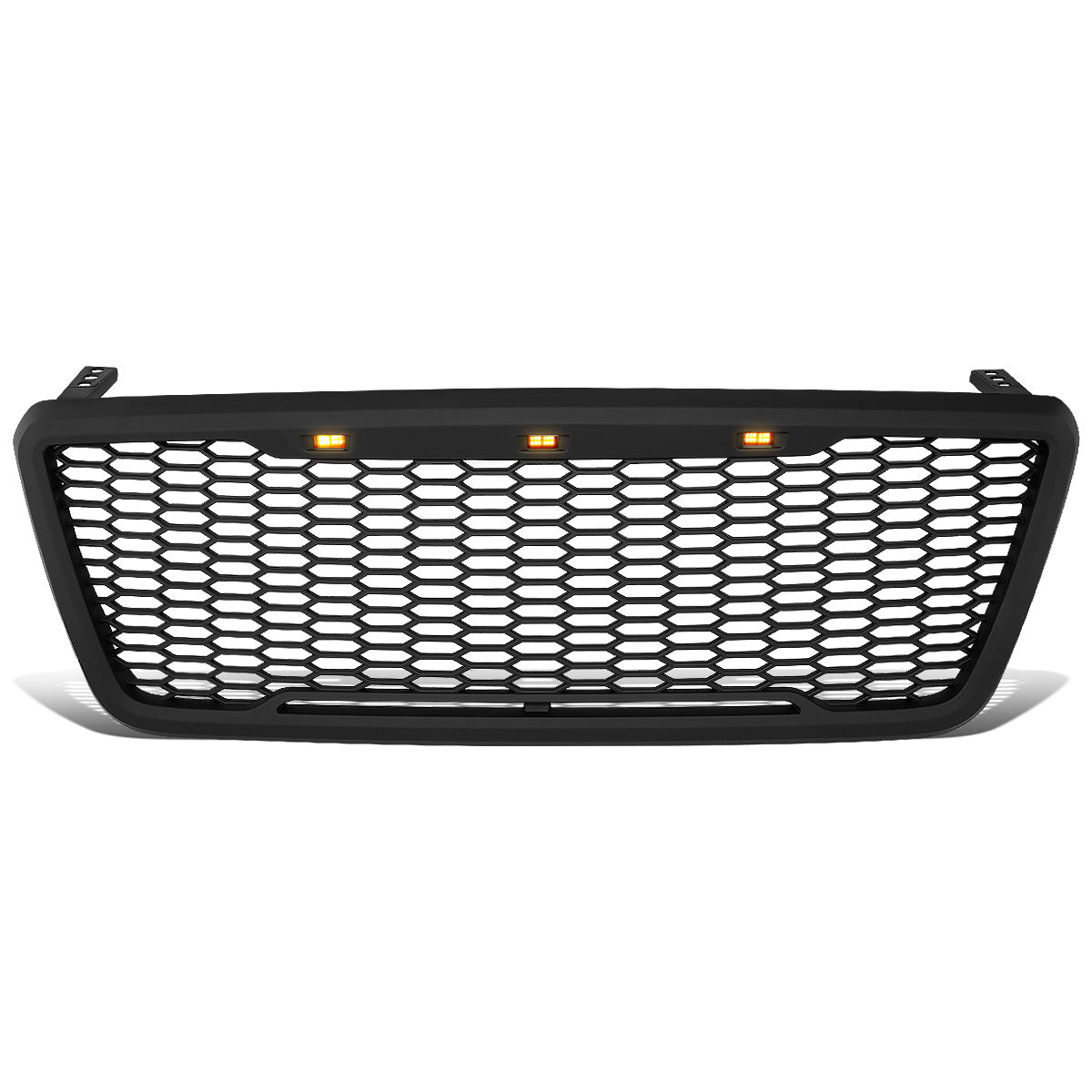 PARRILLA GRILLE - 04-08 FORD F-150 - HONEYCOMB MESH - W/ LED LIGHTS - MATTE BLACK