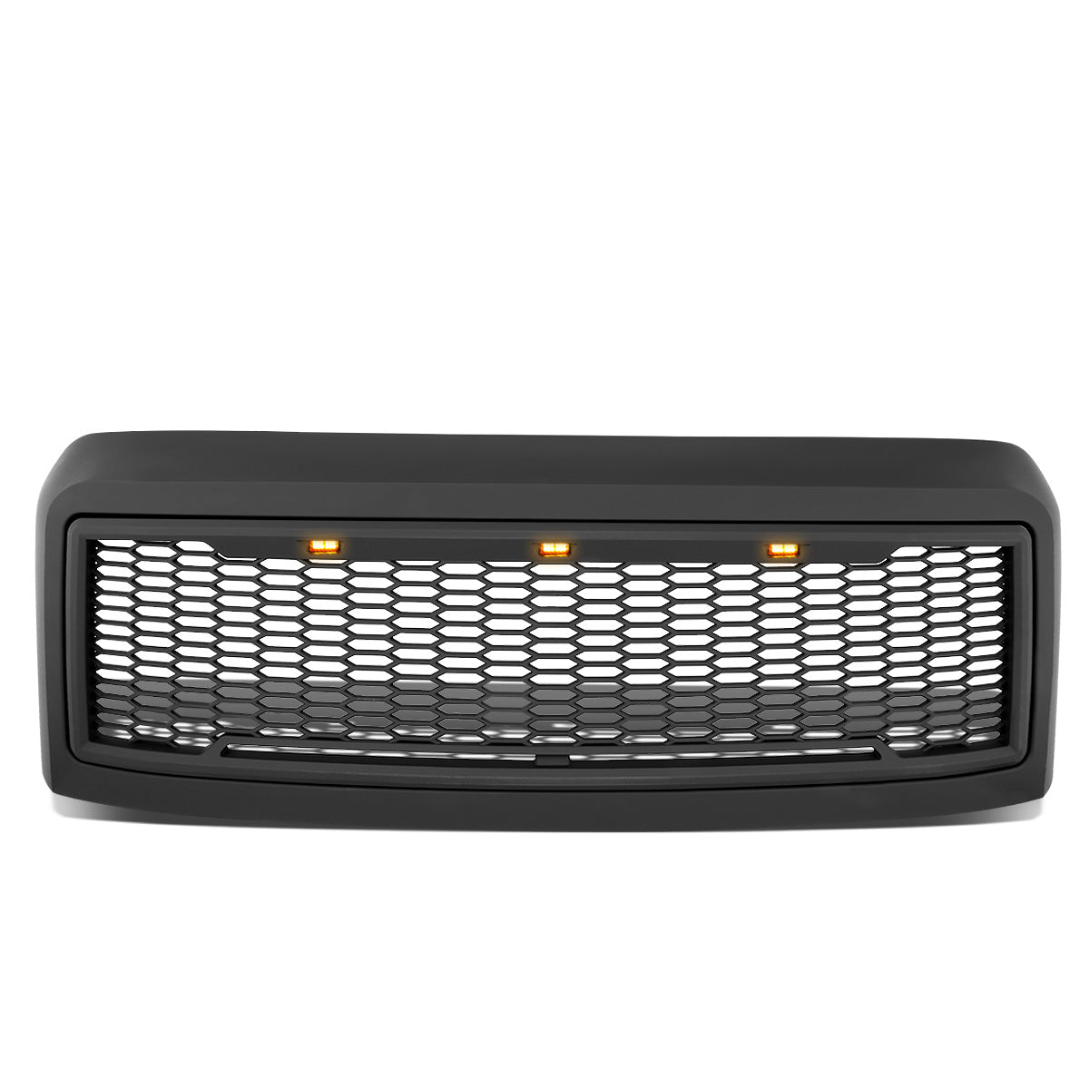 PARRILLA GRILLE - 08-10 FORD F-250, F-350 - HONEYCOMB MESH - W/ LED LIGHTS - MATTE BLACK