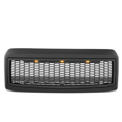 PARRILLA GRILLE - 08-10 FORD F-250, F-350 - HONEYCOMB MESH - W/ LED LIGHTS - MATTE BLACK